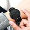 Нарученные часы 2pcs watch Men Men Fashion Black Quartz Luxury Men's For Pu мужские часы Relogio Masculino