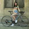 Aluminium Alloy Bend Handle Road Bike Adult Double Disc Frein à disque Variable Vaxe Road Racing 700C Road Bicycle