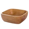 Dinnerware Sets Wood Salad Bowl Square Shaped Fruit Dry Nuts Snack Dessert Dinner Lunch Dish Restaurant Home Serving Set Plate