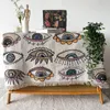 Mistyczne oczy wzór tkanin rzut koc dywan sofa sofa do sypialni dekoracje brzęczenie gwintu koc duży rzut mata piknikowa