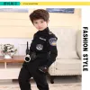 Bambini della polizia stradale poliziotto Cosplay costumi poliziotti uniformi ragazze gonfie pieghettate della gonna studente team Halloween Party Performance