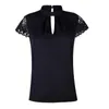 Camicette da donna a torna corta camicetta estiva maglietta anti-pilling top top chic out out pizzo patchwork camicia streetwear