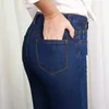 Frauen Jeans 2024 für Frauen hohe Taille Kleidung 26-40 dünne graue schwarze blaue Mutter Mama Elastic Comfort Jeans Pencil Hosen