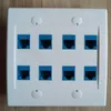 PROMOTION! Ethernet Wall Plate 8 Port - Double Gang Cat6 RJ45 Keystone Jack Network Cable Faceplate Female To Female - Blue