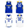Jersey de basquete personalizada Nome da equipe sublimada e números reversíveis tanques esportivos top respirável homens/garotos infantis camisetas em V