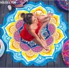 Tassel Indian Toalla Mandala Tapestry Boheemse strandhanddoekdoekdoek Sunblock Round Bikini Cover-Up Deken Lotus Boheemse yogamat