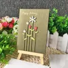 9pcs/set Mini Cut Vintage Grußkarte mit Umschlägen Gold Pailletten 3D Pop -up Best Wishes Blank Dankes Geschenkkarten