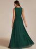 Urban Sexy Dresses Elegant Evening Dresses Glittery Pleated Empire midja ärmlöshet2024 Baziiingaaa av A-Line Sequin Dark Green Bridesmaid Dress 24410