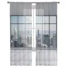 Windows Building House City View Tulle Sheer Window Curtains for Living Room Kitchen Children Bedroom Voile Hanging Curtain