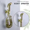 Bidet Sprayer Cold Set Brass Body Valve ABS Plastic Sprayer Gold Matt Black Grey Finishing Toilet Bathroom Fixture