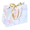 Big Size Marble Gift Bag Box Pink Paper Bag holiday Party Wedding Favors Packaging Baby Shower for guests for small usinesses carton