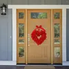 Fiori decorativi ghirlanda a forma di cuore Ghirlanda rosa floreale Porta per il matrimonio in casa decorazione di San Valentino rosso 16 pollici ghirlande lite