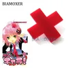 8 färger shugo chara cosplay peruker hinamori amu tsukiyomi utau cosplay hårnål röd vit svart kors cos prop