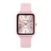Нарученные часы мода Силиконовые женщины смотрят качества прямоугольник кварц с браслетом простые черные белые женские часы подарок