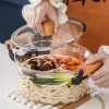 YMEEI Transparent Glass Pot Heat Resistant Soup Pot Hushåll Kök Vegetabilisk sallad Instant Noodle Bowl Kök köksredskap