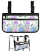 Storage Bags Flowers Hydrangeas Watercolor Plants Wheelchair Bag With Pockets Armrest Side Electric Scooter Walking Frame Pouch