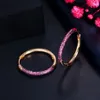Brincos de argola de cor sólida moderna para mulheres zirconia cúbica micro pave diariamente elegante círculo huggie batendo jóias femininas178z