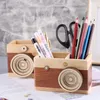 Creative Camera Pattern Wooden Pen Pencil Case Holder Stand Desktop Sundries Storage Box Multi Purpose Use