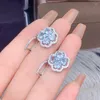 Pendientes colgantes Aquamarina natural 925 Silver Hoop Blue Gemstone Solid Sterling Simple for Women