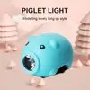 Lampe à vélo avec corne pour enfants mignon feu de cochon USB charge 280lm 850mAma étanche à l'épreuve étanche à vélo pour vélo de route pour VTT