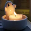 Świecane posiadacze Kształt Ghost Candlestick Tealeght Uchwyt Desktop Dekoracyjne ozdoby urodzinowe dla przyjaciela