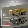 JJRC Q64 / Q75 1/16 2,4G 6WD RC Car Camion militaire Trump hors route Rock Crawler Toy 6 roues Racing Toys for Childre