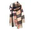 High quality 100% cashmere scarf fashion classic plaid printed cashmere scarf ultra soft thermal scarf 190*70cm