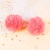 Valse konijnenbont pompom-balapliques voor ambachtelijke kleding, naaibenodigdheden, doe-het-zelf haarclipaccessoires, ongeveer 3-5 cm, 20 pc's/lot