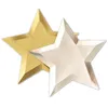 8pcs Star Silver Gold Foil Dessert Paper Plating New Year Party Рождественская блестящая посуда Jazzy Star Pastel ассортимент