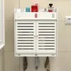 Banyo dolabı 38x18x43cm Duvara monte banyo tuvalet mobilya dolabı ahşap plastik dolap raf kozmetik depolama mj905