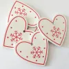 10pc 5cm Red Heart Star Bell Snowflake Christmas Ornaments Pendant Natural Wood Christmas Hanging Confetti Xmas Tree Decorations