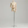 Vrouwelijk naaien mannequin met statiefbasis, platte schouderjuwelen, flexibele vrouwen, verstelbaar rek, 3 kleuren, geen hand, c840