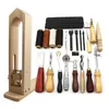 DIY Professional Leather Craft Tool Kit Hand Sy Stitching Punching Carving Work Saddle Slotting Set Fitting Tool Set