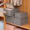 Tespole di archiviazione pieghevole in lino con coperchi 1 confezione di scatole di archiviazione con cartone da trasporto per i libri di giocattoli abiti asilo nido TJ7645