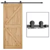 JACHOR 4-16FT Black Sliding Door Pulley Hardware Kit T Shape Hanging Rail System Barn Door Fittings for Single Doors