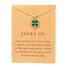 Colliers de pendentif Nouveau alliage de couleur d'or de mode à la mode mignon élégant Lucky Us Clover Pendants Colliers pour les femmes bijoux de mode fille 240410