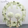 Aangepaste vlinder bruiloft kunstmatige bloem rijen arrangement volledige halve tafel centerpieces bloembal 40*60 cm zijden bloemmuur