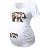 Maternity Tops Short Sleeve T Shirts Summer Floral Printed Ruched Sides Casual Tees Cute Baby Shower Pregnancy Clothes