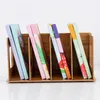 Wood DIY Desktop Revistas Livros Prateleiras de armazenamento Livro Exibir prateleira de mesa de mesa de estante de estante de estante de estante