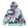 Women's Hoodies Tie Dye Women Hoodie With Hat Oversize Retro Hip Hop Streetwear Long Sleeve Hood Ladies High Street Unisex Cotton