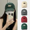 قبعات الكرة الكورية تطريز البيسبول كاب النساء الرجال عتيقة ألوان صلبة رسائل Snapback قبعة الصيف لينة للجنسين للجنسين ذروته GORRAS