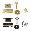 Bronze Full Mortise Locks Small Jewelry Box Decorative Antique Locks Ersätttrörlåda för spärr vintage möbler hårdvara