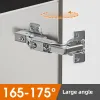 1pc Cabinet Large Angle Hinge Hydraulic Damp Buffer Furniture 165 Degree Door Hinges Soft Close Cupboard Cold Rolled Steel Gemel