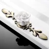 1PC Rose Ceramic Alloy Vintage Furniture Kitchen Handle Door Handles Cupboard Closet Drawer Cabinet Handles and Knobs