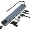 Hubs 8in1 USB C Hub Tipo C Splitter su HD 4K Thunderbolt 3 Adattatore per laptop stazione docking con PD SD TF RJ45 per MacBook Air iPad
