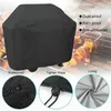 Vattentät BBQ Cover Anti-Doust Outdoor Heavy Duty Charbroil Grill Cover Rain Protective Barbecue Cover 7 Storlekar Black BBQ Cover