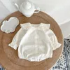 Millancel Baby Girls Bodysuposit -macacão Peter Pan Collar Infant One Piece Roupas de criança sólida