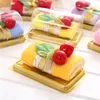 50Sets/Los Hotsale Schweizer Rolltuch Schöne Mini -Kuchenformhandtuch Handtuch Mikrofaser Stoff Kinder Handtuch Gesicht Handtuch Party Geschenke