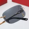 مصمم فاخر نظارة شمسية مربعة نظارة شمسية رجل المرأة Goggle Beach Sun Glasses Retro Borderless Design Outdoors تظهر نظارة شمسية رقيقة UV400 مع صندوق