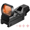 Taktik Kırmızı Dot Sight Reflex Sight Scope Optik Airsoft Kırmızı Dot Tüfek Konu Optikleri 4 Retikül Kapsamı Kolimatör Görme